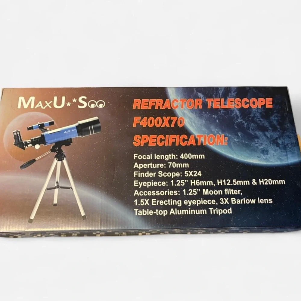 MaxUSee F40040M refractor telescope with a focal Length of 400mm